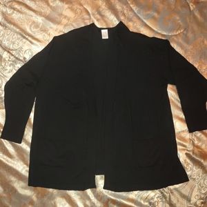Terra & Sky Black Carnigan Sweater 1X (16W-18W)‎